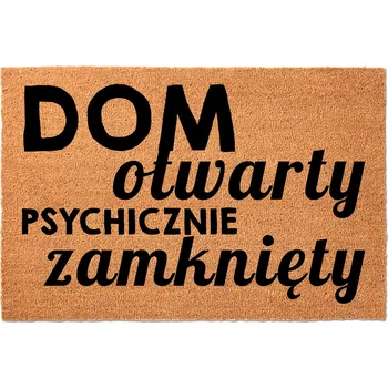 Rohožka KOKOSOVÁ VSTUPNÍ ROHOŽKA 40X60CM KE DVEŘÍM VTIPNÁ ZÁBAVNÁ DOMOV OTEVŘENÝ