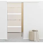 Posuvné dveře ESG sklo a hliník 76 x 212 cm stříbrné 288058