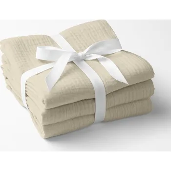 Utěrka Mušelínová utěrka Nature MSN-080 Krémová - sada 3 ks