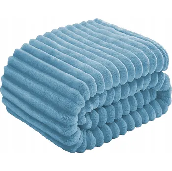 deka PROUŽKOVANÁ DEKA MODRÁ PŘEHOZ NA POSTEL 200x220 PREMIUM TEPLÁ SILNÁ