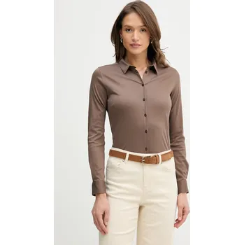 Pánská košile Bavlněná košile Mos Mosh 131660 hnědá 88X, vel. S