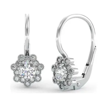 Náušnice Couple, Dívčí náušnice Melanie, bílé zlato se zirkony, 585-66-3-0445.1B00.0.00.001.07