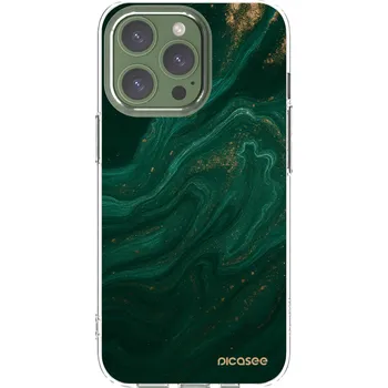 Pouzdro na mobilní telefon Picasee silikonový průhledný obal pro Apple iPhone 13 Pro - Green
