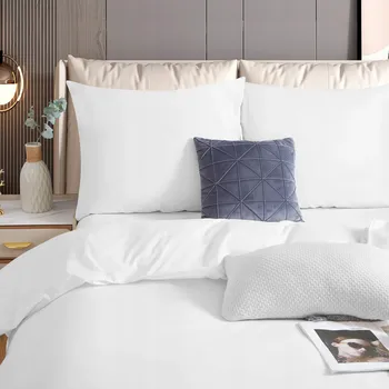 Povlečení POVLEČENÍ BAVLNA SATÉN 160X200 + 2X POVLEČENÍ NA POLŠTÁŘ 70X80 JEDNOBAREVNÉ BÍLÉ