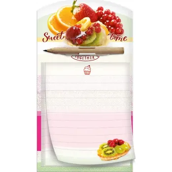 Magnetický trhací zápisník s tužkou - Ovoce - 1132-0406