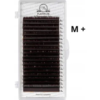 Umělé řasy Tmavě hnědé umělé řasy pro prodlužování, zatočení M+ 0,07 9mm PLATINUM