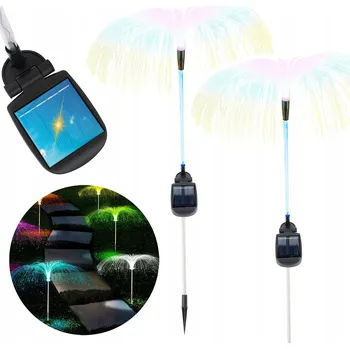 Venkovní osvětlení Solární Zahradní Lampa Zapichovací MEDÚZA RGB LED 80CM SADA 2 KUSY