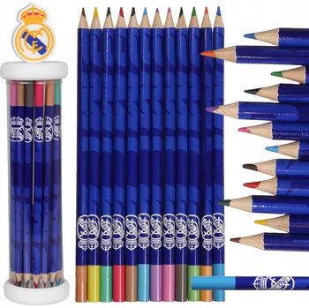 Pastelka Real Madrid Pastelky, dřevěné školní pastelky PRO HRÁČE, SADA 12