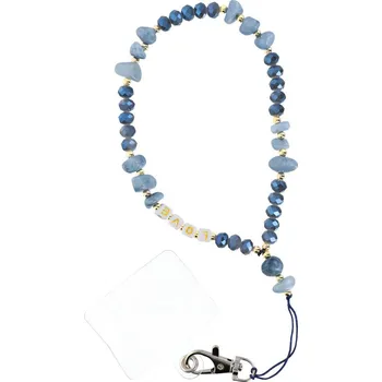 Přívěsek Přívěsek lásky na telefonu / Délka šňůry 44 cm (22 cm ve smyčce) / Na ruce - světle modrá