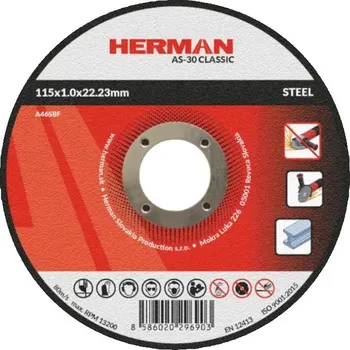 Brusný kotouč HERMAN Řezný kotouč na ocel 115x1,0x22,23 mm AS-30 Classic