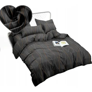 Povlečení Povlečení 160x200 BAVLNĚNÝ SATÉN 2 povlaky GRAFIT