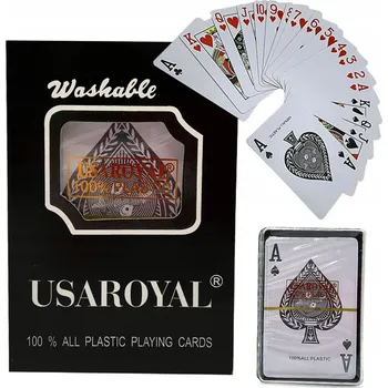 Poker Karty na poker - plastové karty odolné a voděodolné, balíček 54 ks