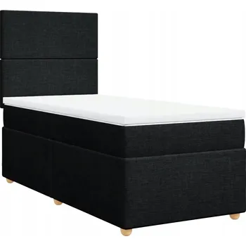 Postel Kontinentální postel černá 200 x 80 x 140,5/150,5 cm s matrací 80 x 200 x