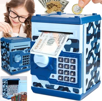 Pokladnička POKLADNIČKA SEJF NA BANKOVKY A MINCE S KÓDEM - BANKOMAT PRO DĚTI