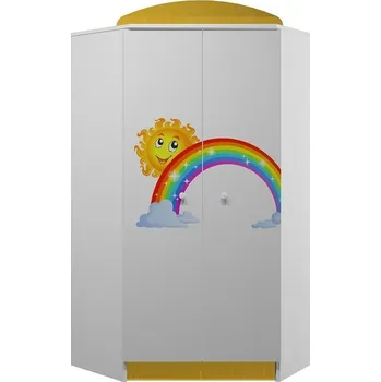 Šatní skříň Šatní skříň DUHA A SLUNÍČKO - TYP D (Žlutá / bílá)