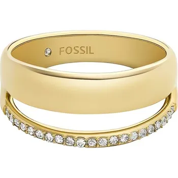 Prsten Stylový pozlacený prsten se zirkony Archival JOF01036710 Fossil / Obvod: 54 mm - 54 mm