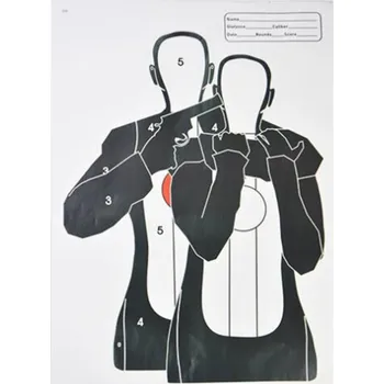 Čištění zbraně Papírový střelecký terč silueta 45 x 32 cm Nácvik obrany ohrožené osoby Terč pro střelné zbraně a pušky Trénink střelby