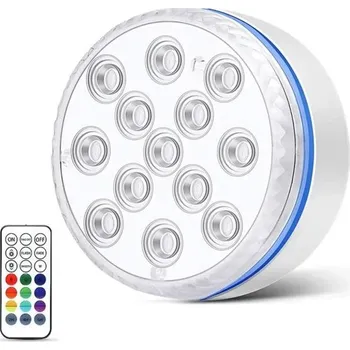 Nástěnné svítidlo Ponořitelné LED světlo do vody 8,5 cm IP68 Barevné RGB osvětlení s dálkovým ovládáním pro bazén jezírko akvárium