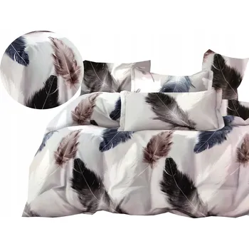 Povlečení Sada povlečení 3-dílná 160x200 + povlečení, bavlněný satén s listy