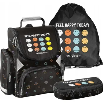 Školní batoh Školní aktovka pro chlapce i dívky školní batoh Smiley Sada