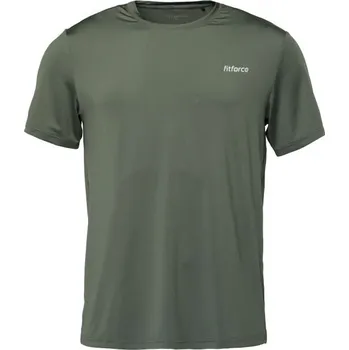 Pánské tričko Pánské běžecké triko Fitforce NICCONE L Khaki, Stříbrná