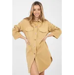RUE PARIS Oversize košilové šaty Nemmi camel Velikost: UNI