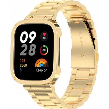 Náramek OCELOVÝ NÁRAMEK ŘEMÍNEK PRO XIAOMI REDMI WATCH 3 - ZLATÝ