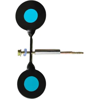 Čištění zbraně Prakový cvičný otočný terč 14 cm 3 mm Dvouhlavý kulatý ocelový terč 360° Montáž na stěnu strom Vnitřní venkovní použití modrá