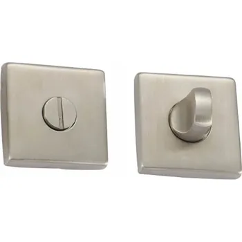 Dveřní kování Interiérová klika Kuchinox Krátká, Čtvercová rozeta, Štít s WC zámkem