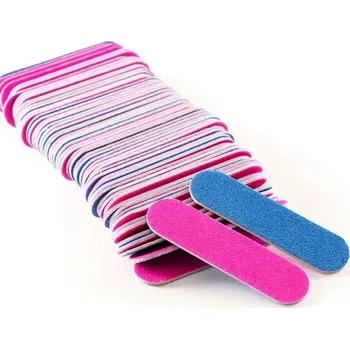 50 ks Oboustranné mini pilníky na nehty 5 cm Jednorázové pilníky pro manikúru a pedikúru Leštění a úprava nehtů