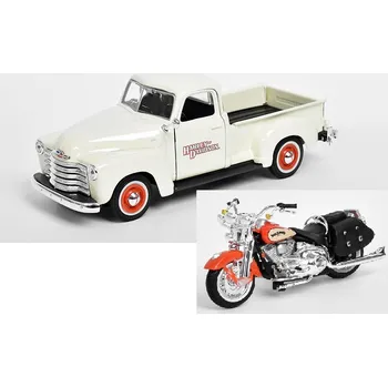 autíčko Chevrolet 3100 Pick-up 1950 + Harley-Davidson FLSTS Heritage 2001 1:24 - Maisto Chevrolet 3100 Pick-up 1950 1:25 + Harley-Davidson FLSTS Heritage Springer 2001 1:24&nbsp;- kovový model auta
