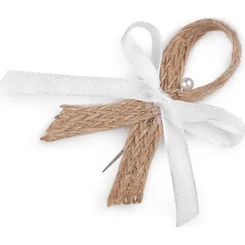 Svatební dekorace Mašličky svatební jutové 400259, režné přírodní, boho-styl, 1 balení / 10kusů