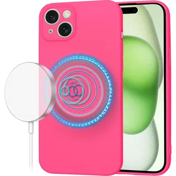 Pouzdro na mobilní telefon Techsuit - SoftFlex MagSafe - iPhone 15 Plus - Hot Pink