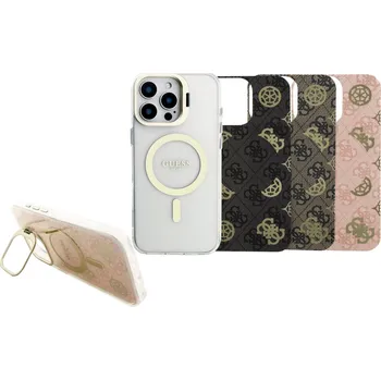 Pouzdro na mobilní telefon Guess MagSafe kryt na iPhone s vyměnitelným pozadím Electroplated Stand Camera Frame-Vícebarevná / iPhone 16 Pro