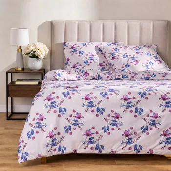Povlečení Povlečení z mikrovlákna 200x220 růžové s květinami Home & You Bluma home&you