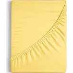 Bavlněné napínací prostěradlo - žluté 180 x 200 cm