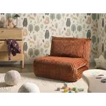 Rozkládací pohovka manšestrové čalounění zlatá hnědá 1 místo k sezení dodatečný polštář nastavitelné opěradlo bez područek pro děti i dospělé Beliani