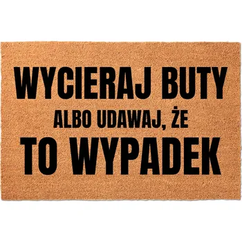 Rohožka KOKOSOVÁ VSTUPNÍ ROHOŽKA 40X60CM KE DVEŘÍM S VTIPEM - ZÁBAVNÁ "NEHODA"