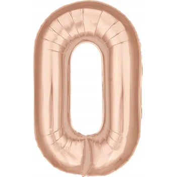 Balónek Fóliový balónek PartyBee ve tvaru číslice 0, růžové zlato, 100 cm