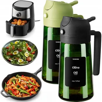 Nádoba na olej a ocet 2x Rozprašovač na OLEJ a OCET dávkovač atomizér skleněná láhev na olej a ocet