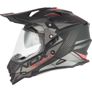 Helma na motorku přilba N312 TRACK, NOX (černá matná, červená) 2026 Velikost: L