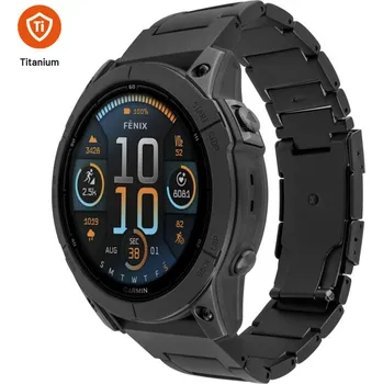 Řemínek na hodinky Titanový řemínek FIXED Titanium Strap pro Garmin QuickFit 22mm, černý