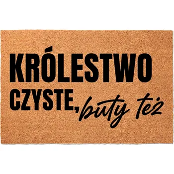 Rohožka KOKOSOVÁ VSTUPNÍ ROHOŽKA PŘED DVEŘE S VTIPEM - ZÁBAVNÁ - KRÁLOVSTVÍ ČISTOTY