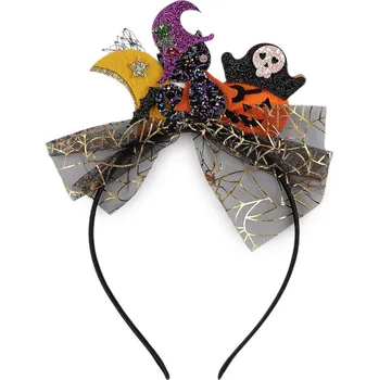 Čelenka Čelenka do vlasů Halloween / čarodějnice, střední, 2 černá kočka