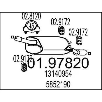 Tlumič výfuku Zadní tlumič výfuku MTS 01.97820