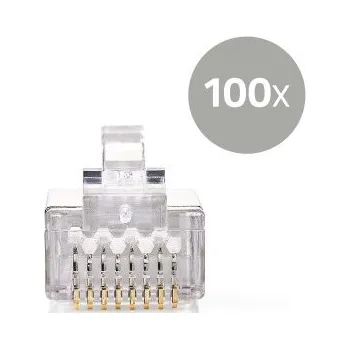Síťový kabel RJ45 konektor | Zástrčka | 8p8c | Drát STP CAT5e | Přímý | Pozlacené | 100 kusů