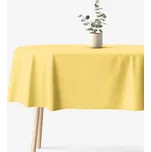 Oválný ubrus 100% bavlněné plátno - žlutý 140 x 220 cm