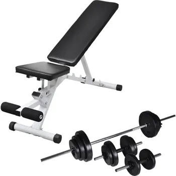 Posilovací lavice Posilovací lavice se sadou činek barbell a dumbbell 30,5 kg275351