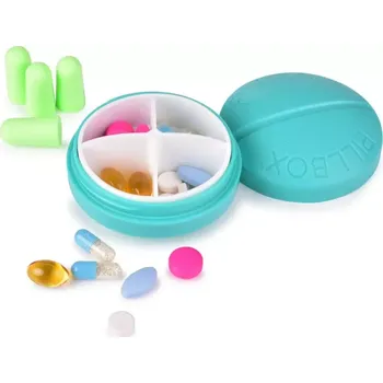 Zdravotnický materiál Dedra LÉKOVNÍK Zásobník na léky a vitamíny, 4 přihrádky + špunty do uší