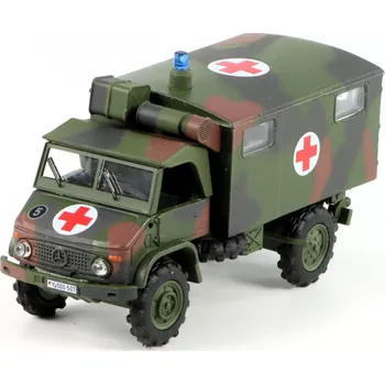 Dětské zboží Mercedes-Benz Unimog S404 Sanitka 1:87 - Schuco Mercedes-Benz Unimog - kovový model